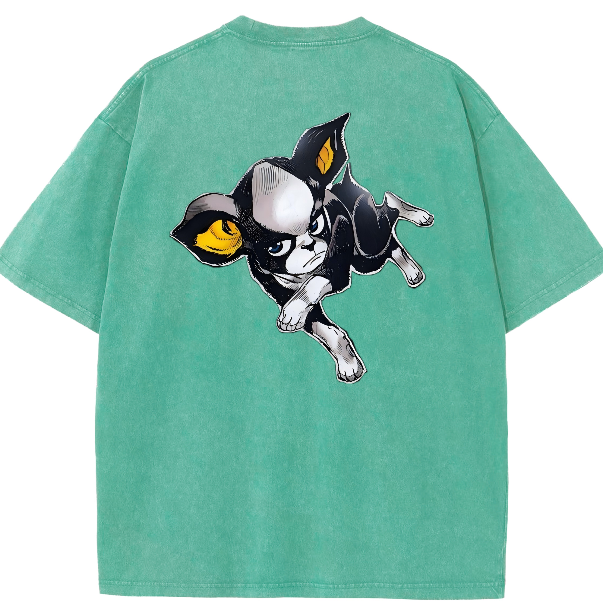 （画像用） ジョジョの奇妙な冒険 イギー JoJo's Bizarre Adventure Iggy 綿100% ヴィンテージ風 半袖Tシャツ（背面プリント）